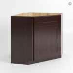 Shaker Espresso Corner Sink Base Cabinet with False Drawer