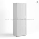 White Shaker 30"W Two Double Door Utility Pantry Cabinet