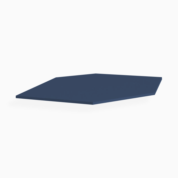 Navy Blue Shaker Corner Sink Front Floor