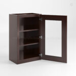 Shaker Espresso 36" H Single Door Wall Cabinet with Glass Door - Image 2