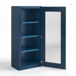 Navy Blue Shaker 42 H Single Door Wall Cabinet with Glass Door