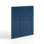 Navy Blue Shaker Corner Sink Base Front