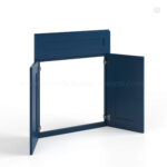 Navy Blue Shaker Corner Sink Base Front - Image 2