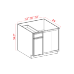 Dove White Slim Shaker Blind Corner Base Cabinet - Image 3