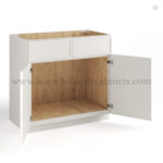 Dove White Slim Shaker Sink Base With Double Doors - Image 2