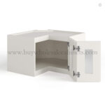 Dove White Slim Shaker Easy Reach Wall Cabinet with Glass Door - Image 2
