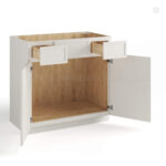 Dove White Slim Shaker Vanity Sink Drawer Base Cabinet - Image 2