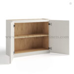 Dove White Slim Shaker Double Door Wall Microwave Bridge Cabinet - Image 2