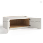Dove White Slim Shaker Refrigerator Wall Cabinet with Double Door - Image 2