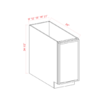 Dove White Slim Shaker Base Cabinet Single Door Full Height - Image 3