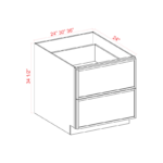 Dove White Slim Shaker Two Drawer Base - Image 3