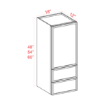 Dove White Slim Shaker Double with Drawers Wall Cabinet - Image 2