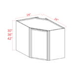 Dove White Slim Shaker Diagonal Corner Wall Cabinet - Image 3