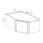Dove White Slim Shaker Diagonal Corner Wall Shelf with Glass Door - Image 3