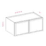 Dove White Slim Shaker Double Door Wall Microwave Bridge Cabinet - Image 3