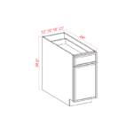 Dove White Slim Shaker Trash Base Cabinet - Image 3