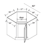 Slim Shaker Green Corner Sink Base Cabinet - Image 3