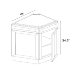 Slim Shaker Green Base End Corner Cabinet - Image 3