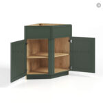 Slim Shaker Green Base End Corner Cabinet - Image 2