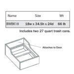 Slim Shaker Green Base Trash Cabinet - Image 4