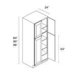 Dorian Gray Shaker Tall Pantry Cabinet 4 Doors - Image 3