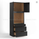 Charcoal Black Shaker Tall Universal Oven Cabinet - Image 2
