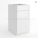 Frameless Gloss White Trash Base Cabinet