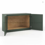 Slim Shaker Green Double Door Wall Cabinets- 18"H - 21"H, 12"D - Image 2