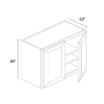 Slim Shaker Green Double Door Wall Cabinets- 30"H, 12"D - Image 3