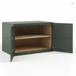 Slim Shaker Green Double Door Wall Cabinets- 24"H, 12"D - Image 2
