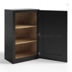 Charcoal Black Shaker Single Door Wall Cabinet 30″H - 12"D - Image 2