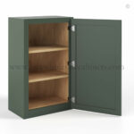 Slim Shaker Green Single Door Wall Cabinet - 36"H - 12"D - Image 2