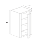 Dorian Gray Shaker Single Door Wall Cabinet - 42"H - 12"D - Image 3