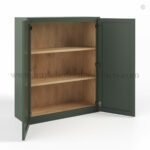 Slim Shaker Green Double Door Wall Cabinets- 36"H, 12"D - Image 2
