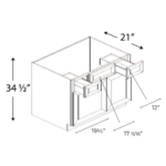 Slim Shaker Green Vanity Sink Base Combo 42"W - Image 3