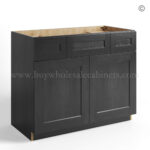 Charcoal Black Shaker Vanity Sink Base Combo 42"W