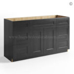 Charcoal Black Shaker Vanity Sink Base Combo 48"W