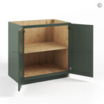 Slim Shaker Green Full Height Door Base Cabinets Double Door - Image 2