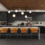 Charcoal Black Shaker Full Height Door Base Cabinets Double Door - Image 5