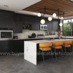 Charcoal Black Shaker Full Height Door Base Cabinets Double Door - Image 7