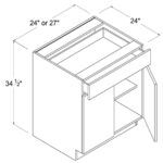 Frameless Base Cabinet Double Door and Single Drawer, rta cabinets, wholesale cabinets