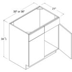 Frameless Gloss White Double Door Double Dummy Drawer Vanity Sink Base - Image 3
