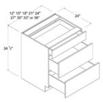 Frameless Gloss Gray Three Drawer Base Cabinet - Image 3