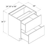 Frameless Two Drawer Base Cabinet, rta cabinets