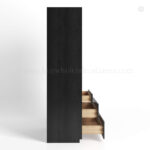 charcoal black shaker tall universal oven caninets with three drawers dovetail, rta cabinets, wholesale cabinets
