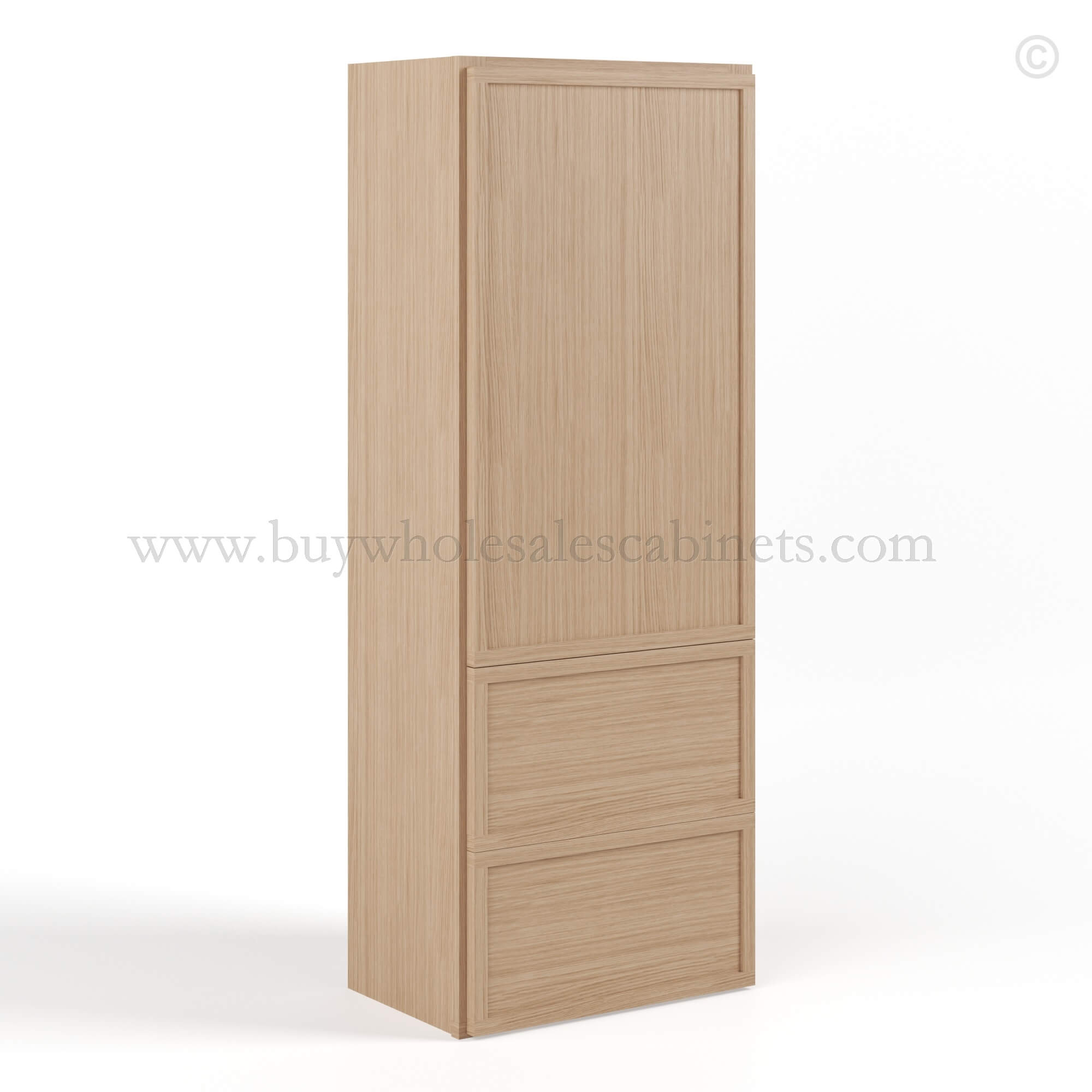 Slim Oak Shaker Double with Drawers Wall Cabinet, rta cabinets, wholesale cabinets