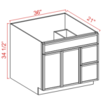 Slim Oak Shaker Vanity Drawer Cabinet - Image 3