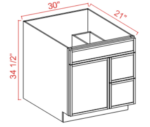 Dove White Slim Shaker Vanity Combo with Drawers - Image 3
