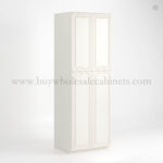 Charleston White Raised Panel 30" W Two Double Door Utility Pantry Cabinet