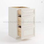 Charleston White Raised Panel Vanity Three Drawer Base Cabinet - Image 2
